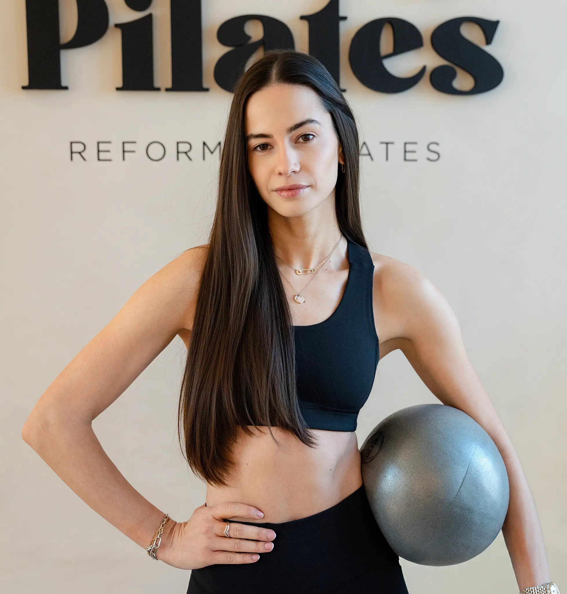 Kaszás Lora, Reformer Pilates instructor at Friday Pilates Studio in Budapest XIV district, teaching dynamic Pilates classes